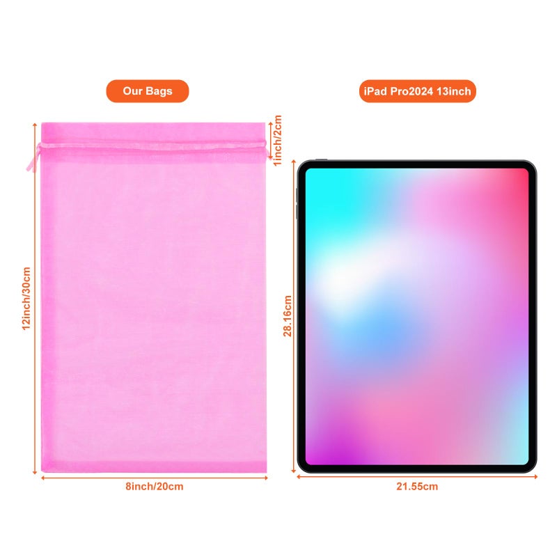 SumDirect 100Pcs 8x12 Inches Organza Gift Party Favor Bags with Drawstring (Assorted Colors) - Image 2